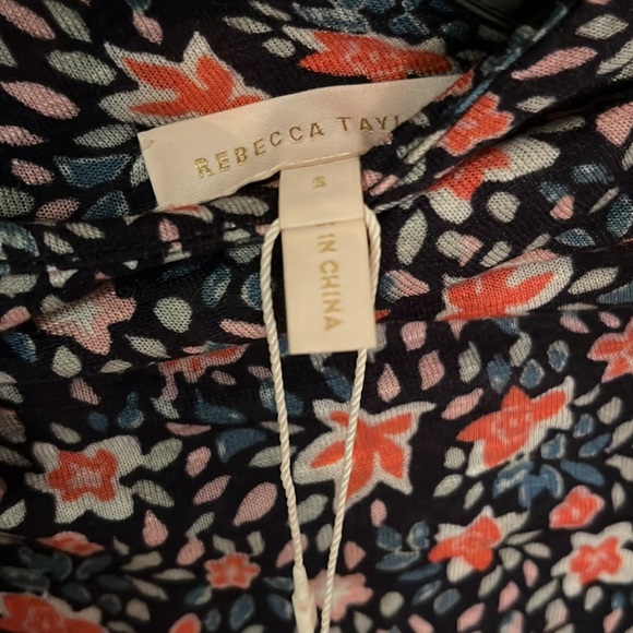 Rebecca Taylor Twilight Jersey Dress Long Sleeve Dark Navy Floral NWT - Picture 6 of 9